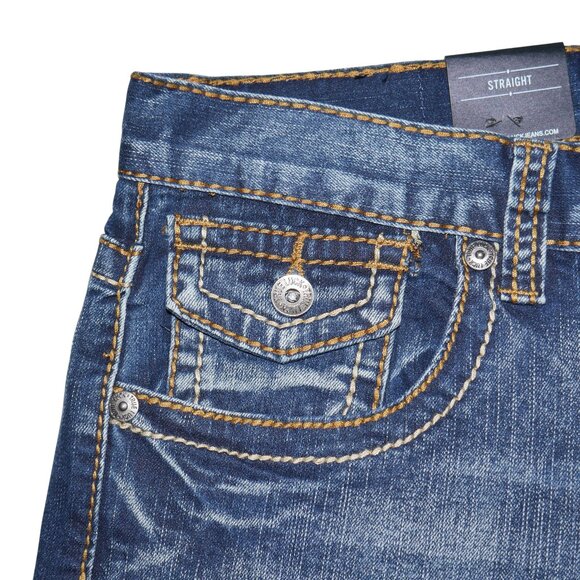 NEW True Luck Embroidered Jeans Men's Size 32x32 Straight leg BKE NWT - Picture 5 of 9
